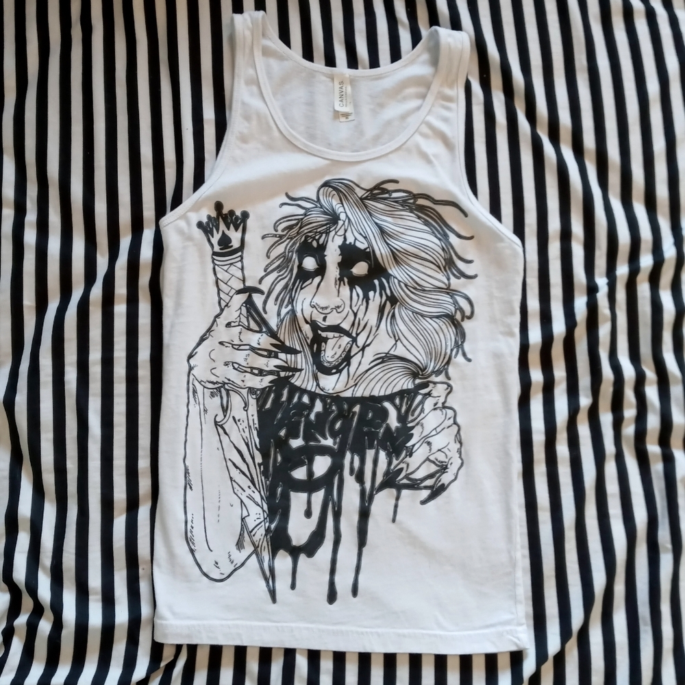 Black metal tattoo muscle t shirt xs